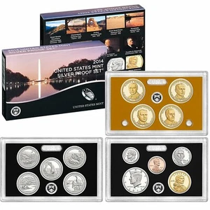 2014-S US MINT 14 COIN SILVER PROOF SET(SW1) w/ COA. NATIVE AMERICAN, ATB, Pres - Picture 1 of 5