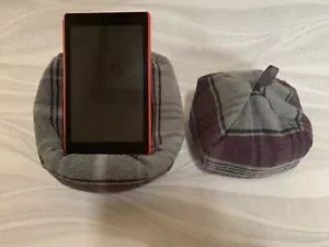Tartan iPad tablet cushion Beanbag stand holder tablets kindle books - Picture 1 of 6