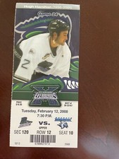 2/12/08 Augusta Lynx @ Florida Everblades ECHL Hockey Ticket - Hugh Hamilton VG