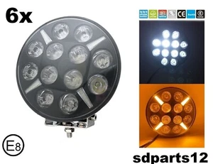 6x Faro Combinato con Fascio Spot 12/24V 120W LED 12000LM Bianco Arancio - Afbeelding 1 van 22