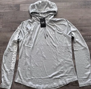 NWT Under Armour L Women's Light Gray/White Velocity Hoodie Large - Picture 1 of 2