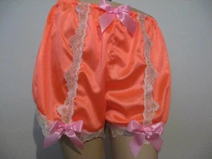 nylon knickers orange Baby pink soft lace feminine Lingerie French Opaque gift - Picture 1 of 5