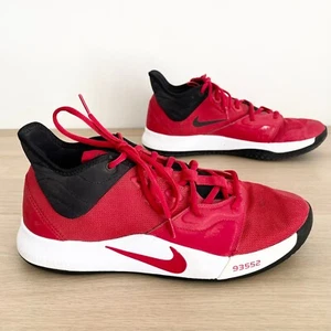 Nike PG 3 Shoes Mens US 10 UK 9 EU 44 University Red White Black Low Top Swoosh - Picture 1 of 14