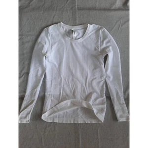 Athleta Womens Medium Flurry Blizzard Rib Top L/S Outdoor Pullover Stretch Nylon - Picture 1 of 8