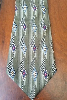 Silk Neck Tie Mens Henry Grethel 100% Imported Silk Printed in Italy  - Image 1 of 4