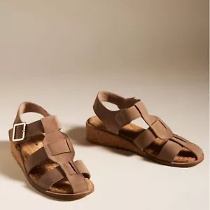 Anthropologie Kelsi Dagger Brooklyn Deluxe Leather Fisherman Caged Sandals 10 - Picture 1 of 12