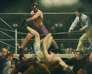 George Bellows - Dempsey vs. Firpo Boxing 1924 Signed - 17" x 22" Fine Art Print - Picture 1 of 1