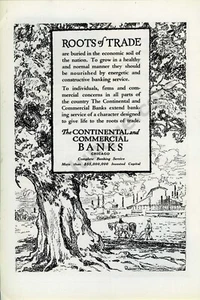 1922 Continental Bank Commercial Finance DRUCKANZEIGE über 100 Jahre alt (3475) - Bild 1 von 1