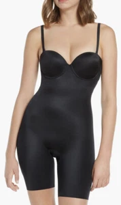 SPANX 10156R Suit Your Fancy Strapless Cupped Mid-Thigh Bodysuit Black, Small - Picture 1 of 8