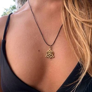Celtic Heart Brass Pendant sm necklace - Foto 1 di 1