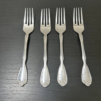 4 Noritake Serenade 18/8 Stainless Steel Salad Forks 6 1/2” - Image 1 of 4