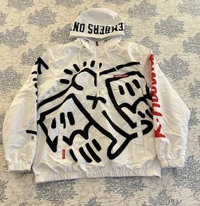 Members Only X Keith Haring 1986 Art Graphic 1/4 Zip Pullover Jacket Adult XL - Picture 1 of 12
