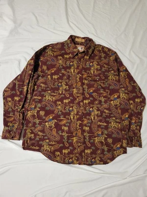 Camisa Western Vintage Chaps Ralph Lauren Frontier Hombres Grande Cachemira L Vaquero LS Foto 1 de 4