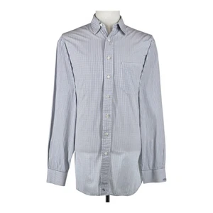 Quiet Luxury Oxxford Clothes Dress Shirt Men 16 34 Blue Windowpane Check USA - Picture 1 of 14