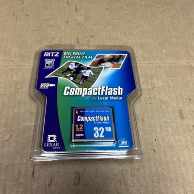 Ritz LEXAR Media Compact Flash Memory Card 32MB For Digital Camera NEW SEALED - Image 1 of 4