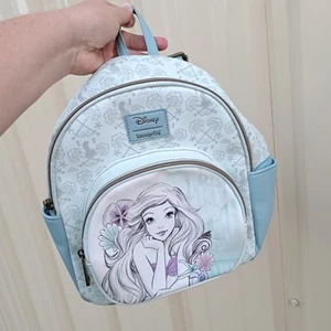 Mini zaino Loungefly Disney Sirenetta Principessa Ariel blu schizzo blu - Foto 1 di 6