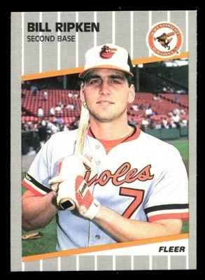 1989 FLEER #616 BILL BILLY RIPKEN FF F**K FACE ERROR BLACK BOX - Image 1 of 2