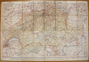 Vers 1910 Carte Automobile De La Suisse - Bild 1 von 1