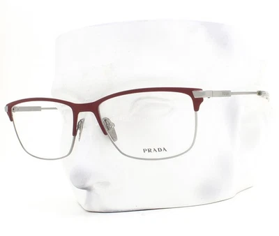普拉达眼镜 VPR 55Z 12G-1O1 眼镜哑光波尔多青铜色 57 毫米带袋  — 第 1/4 张图片