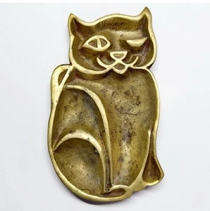 Vintage MCM Messing Katzenaschenbecher 8 Zoll - Bild 1 von 8