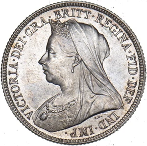 1893 Shilling - Victoria British Silver Coin - Superb - Picture 1 of 2