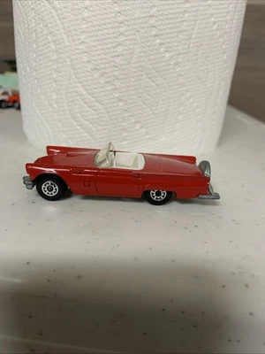 Caja de cerillas vintage Lesney 1957 rojo Ford Thunderbird Mfg en Inglaterra Foto 1 de 4