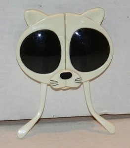 Vintage Cat Shaped Folding Child Kids White Sunglasses - Bild 1 von 4