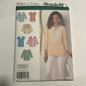 1461 Simplicity Women's Tunic With Sleeve Neckline Variation Size AA 10-18 NEW - Picture 1 of 2