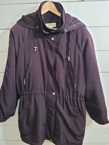 Orvis River Road Purple Jacket Women's XLrg Removeable Hood Lined Zip Coat Nice - Picture 1 of 16