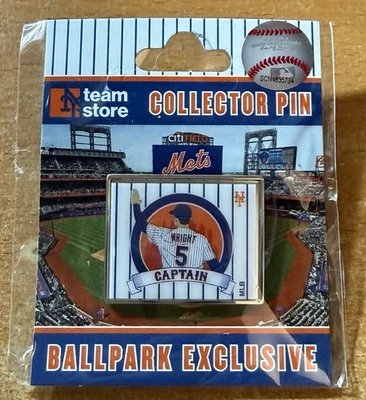 NY Mets #5 David Wright Num Retirement/Mets HOF Induction 7/19/25 Captain Pin - Image 1 of 2