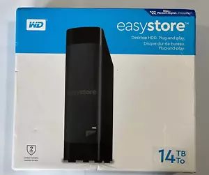 NEW!!! WESTERN DIGITAL EASYSTORE 14TB WDBAMA0140HBK-XA USB 3.0 EXTERNAL HD BLACK - Picture 1 of 3