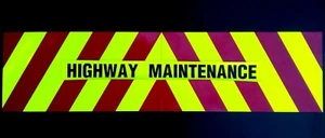 Reflective Chevrons Large Tail Board  + Highway Maintenance 2.4m x 0.6m 2 boards - Picture 1 of 2