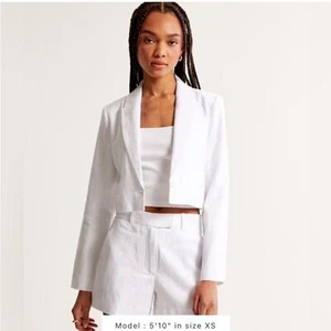 NWT Abercrombie & Fitch Cropped Tweed Blazer XS - Picture 1 of 6