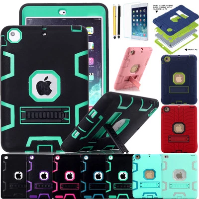 Hybrid Shockproof Stand Case Cover iPad 6th/5/4/3/2 mini 5th 4 3 2  iPad Air 1/2 - Image 1 of 4