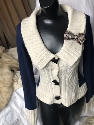 Suéter cardigã Anthropologie FIELD FLOWER tamanho XS botões de cachorro scottie Terrier!!! - Imagem 1 de 4