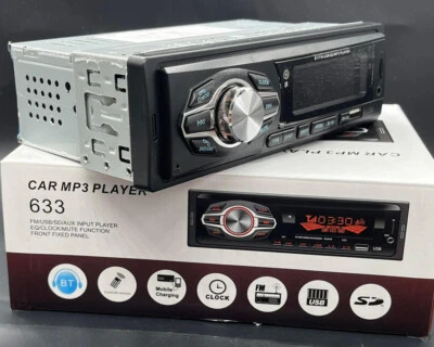 STEREO AUTO 1DIN AUTORADIO BLUETOOTH 60Wx4 LUCI LED VIVAVOCE AUX MP3 SD USB - Immagine 1 di 2