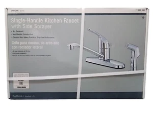 Non-Metallic 929 546 1-Handle Standard Kitchen Faucet w/ Side Sprayer Chrome NEW - Picture 1 of 7