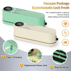 Portable Mini Wireless Fully Automatic Vacuum Sealing Machine Household Sealer - Picture 1 of 21