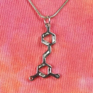Resveratrol Molecule Necklace or Earrings, Red Wine Symbol Charm Jewelry Gift - Picture 1 of 9