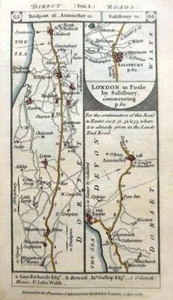 DORSET POOLE WIMBORNE WILTSHIRE SALISBURY BY PATERSON c1785 GENUINE ANTIQUE MAP - Picture 1 of 4