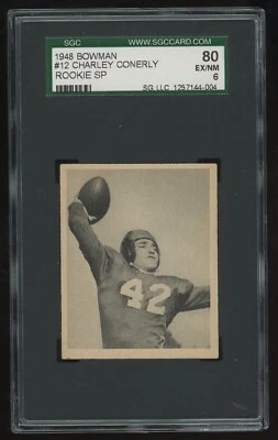 1948 Bowman Charley Conerly Rookie #12 SGC 6 - New York Giants - SP RC - Image 1 of 2