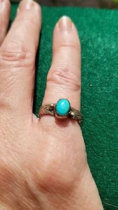  STERLINGSILBER RING TÜRKIS OLD PAWN z 6 signiert L - Bild 1 von 6