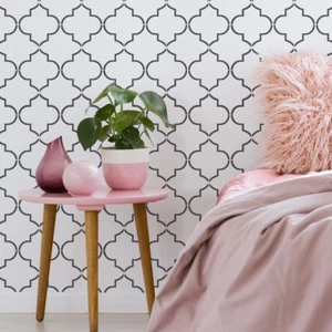 Marokkanische Wand Muster Schablone, Vierpass Design, Repeatable Dekor Schablone - Bild 1 von 4