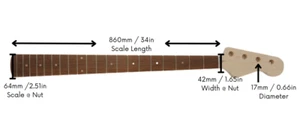 Haze HSPB1910GNS1W DIY Electric "P" Bass Guitar Neck - Picture 1 of 14
