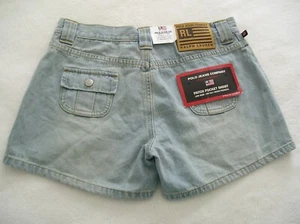Ralph Lauren Polo Jeans CO AUFGESETZTE TASCHE kurze elegante Denimhose Damengröße 4 neu mit Etikett - Bild 1 von 6