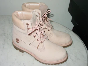 Womens Timberland Premium A1HL6 "Light Pink" Waterproof Leather Boots! Size 8.5 - Picture 1 of 12