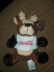 Coca-Cola Bean Bag Plush style 0133 Raindeer in shirt 1997 Animal Plush - Picture 1 of 9