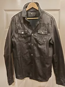 Label Lab Leather Shirt jacket Shacket M Black - Picture 1 of 2