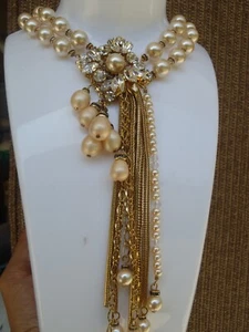 Collar de colección Erickson Beamon perlas de imitación y diamantes de imitación de cristal caída en Y - Imagen 1 de 10