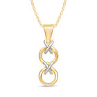Two Tone Beautiful XOXO Pendant 18" Necklace In 14k Solid Gold